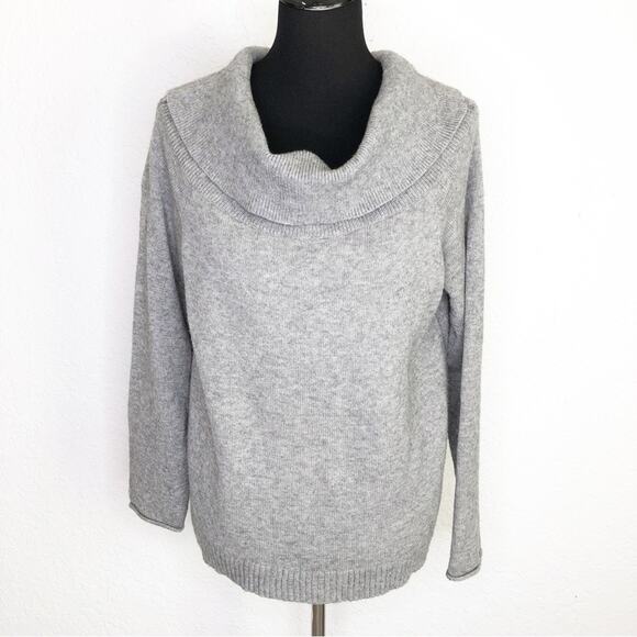 Anthropologie gray cowl neck sweater size Large - Picture 1 of 16